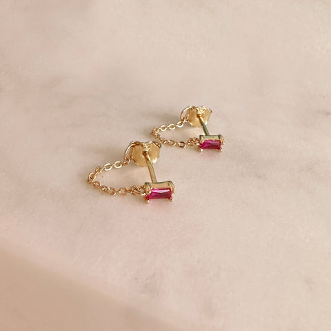 Miri - Pink CZ Stud Earrings