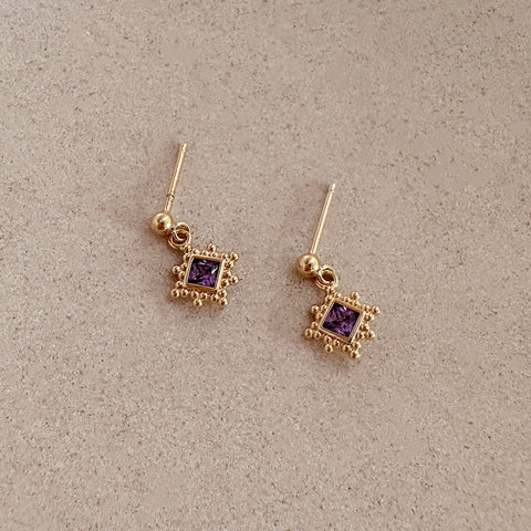 Lorna - Purple Boho Earrings