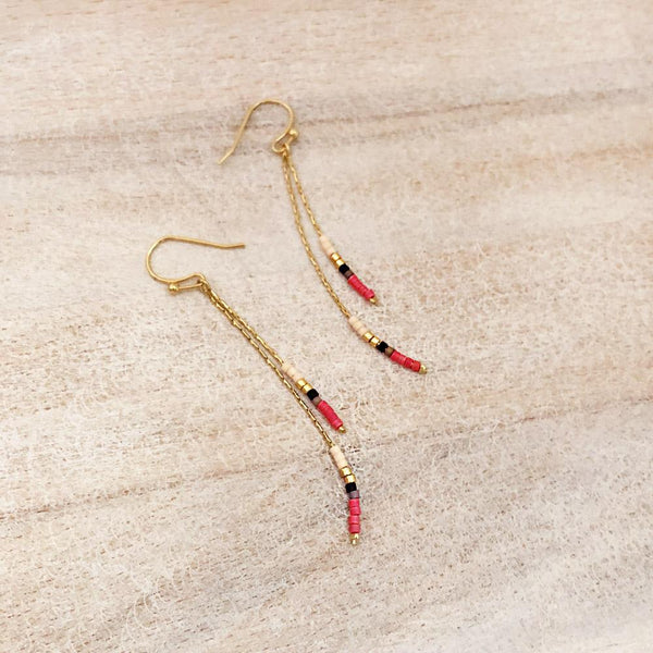 Candyce - Minimalist Beaded Earrings in Gold - Kurafuchi