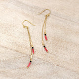 Candyce - Minimalist Beaded Earrings in Gold - Kurafuchi