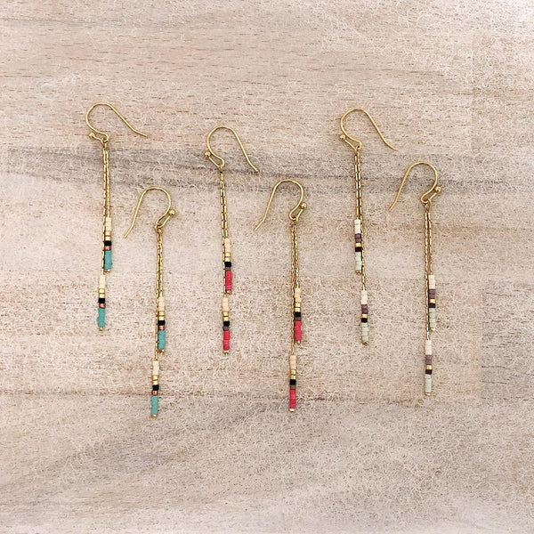 Candyce - Minimalist Beaded Earrings in Gold - Kurafuchi