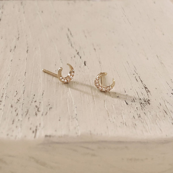 Kaeli - CZ Moon Studs - Kurafuchi