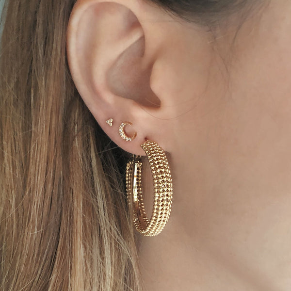 Kaeli - CZ Moon Studs - Kurafuchi