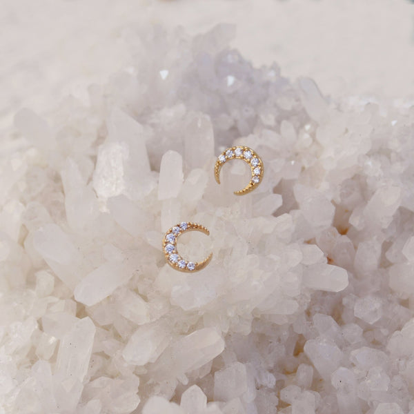 Kaeli - CZ Moon Studs - Kurafuchi