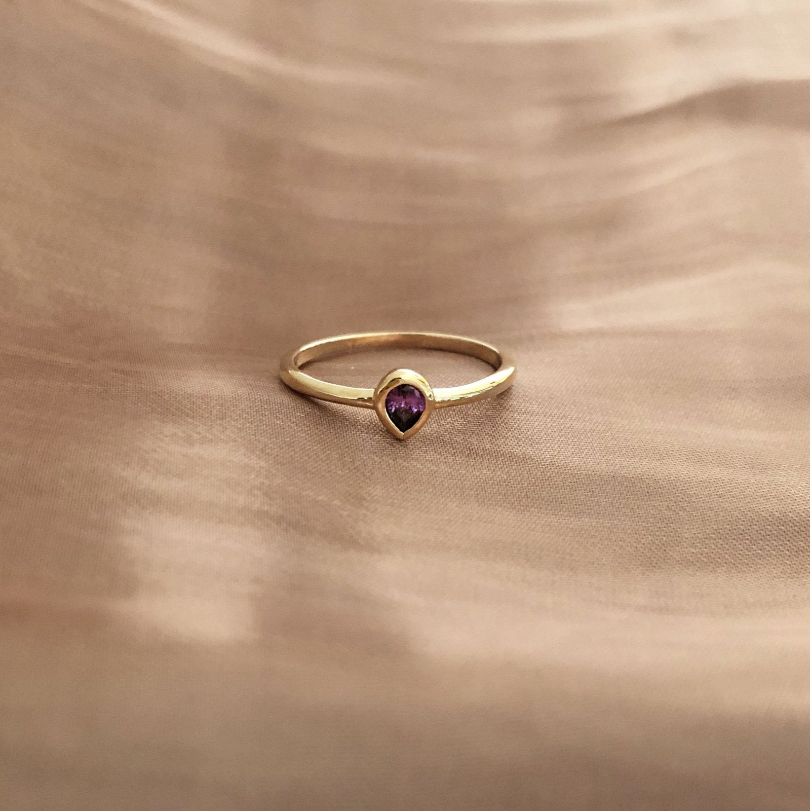 Lucinda Purple Teardrop Ring