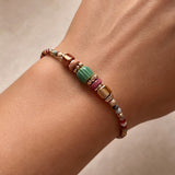 Monica - Bracelet millefiori & perles de gemme