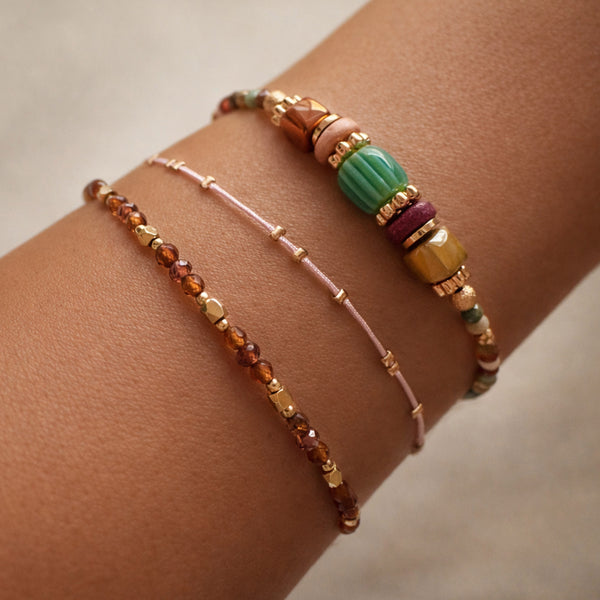Monica - Bracelet millefiori & perles de gemme