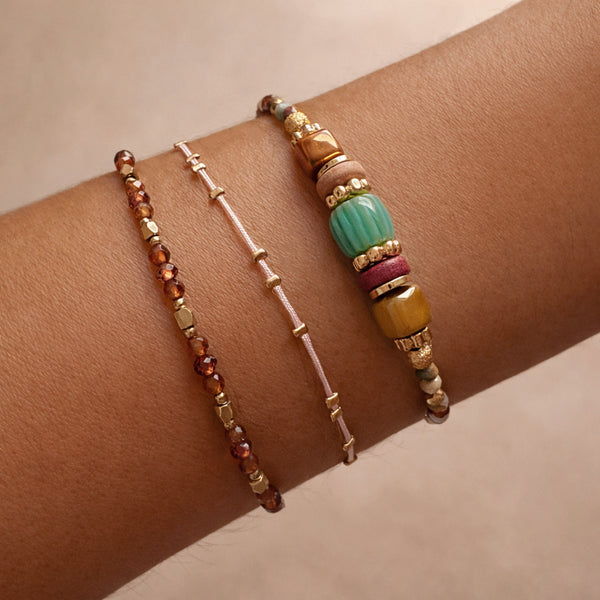 Monica - Bracelet millefiori & perles de gemme
