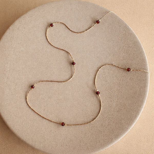Bridget - Dainty Garnet Necklace