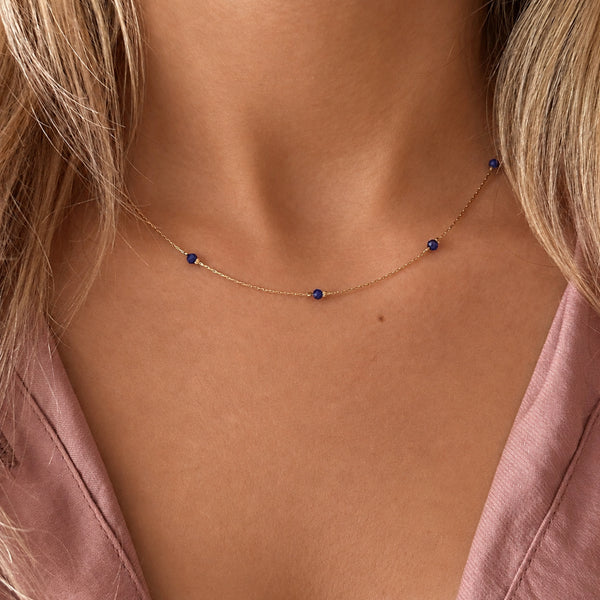 Bridget - Collier Fin Lapis
