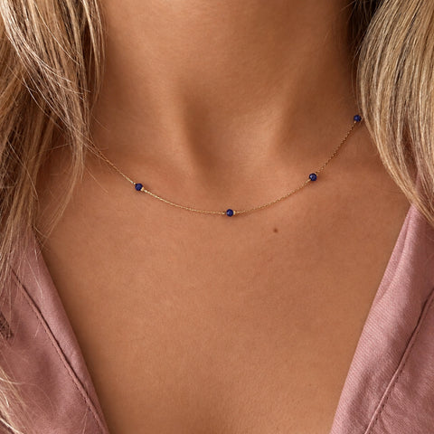 Bridget - Collier Fin Lapis