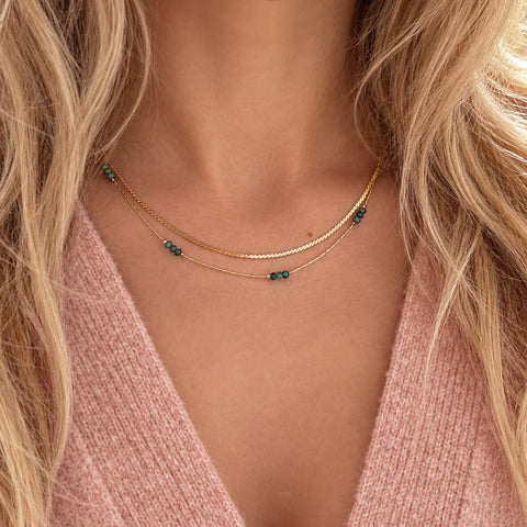 Bridget - Collier Fin Turquoise
