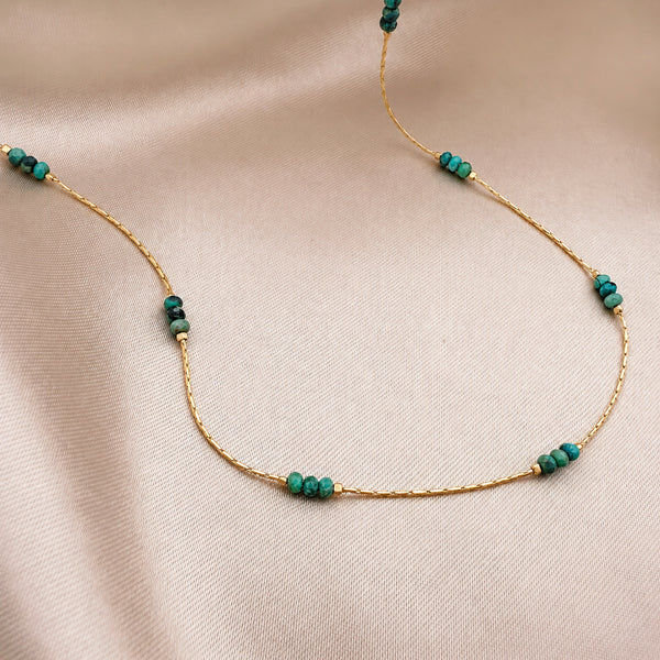 Bridget - Collier Fin Turquoise