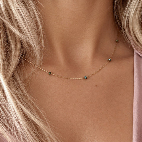 Bridget - Collier Fin Turquoise