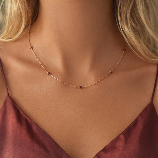Bridget - Dainty Garnet Necklace