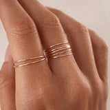 Cecily - Dainty Hammered Ring in Rose Gold