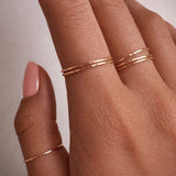 Cecily - Dainty Hammered Ring in Rose Gold