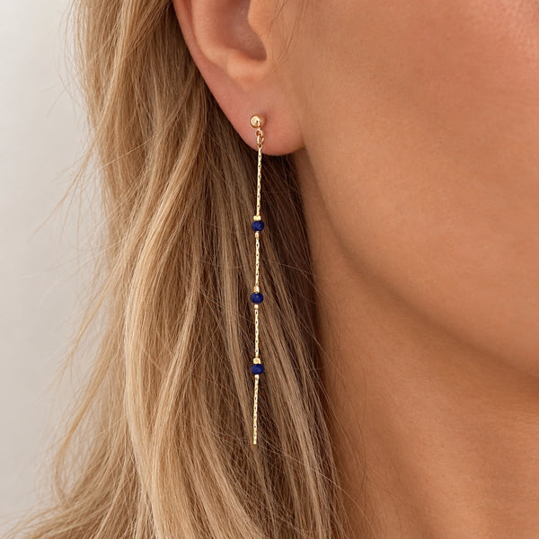 Eliska - Minimalist Lapis Earrings