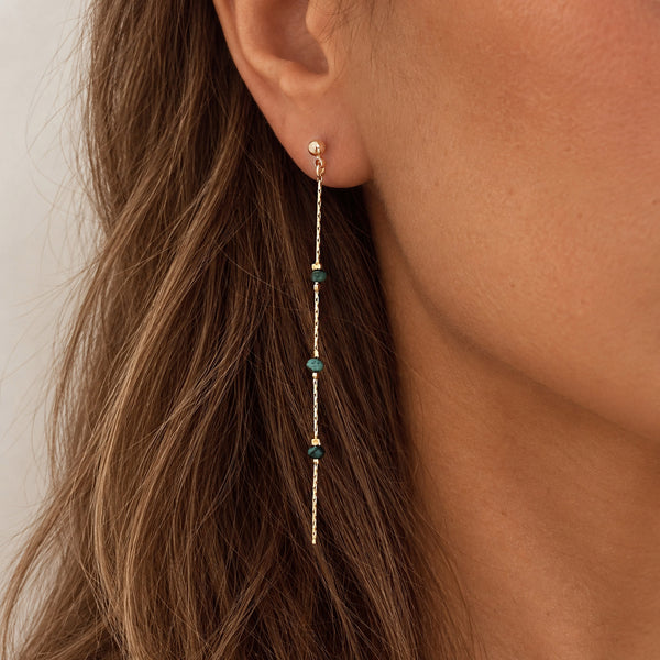 Eliska - Boucles Chaîne Turquoise