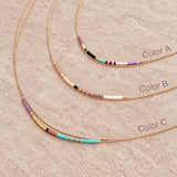 Elvira - Rose Gold Multicolor Necklace