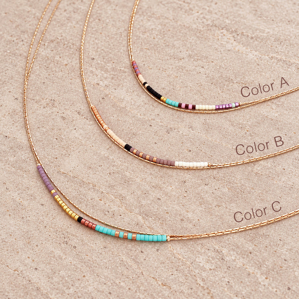 Elvira - Rose Gold Multicolor Necklace