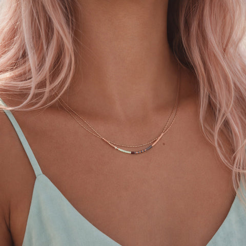 Elvira - Collier Double Rose Gold Minimaliste