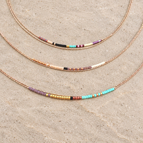Elvira - Rose Gold Multicolor Necklace