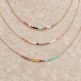 Elvira - Rose Gold Multicolor Necklace