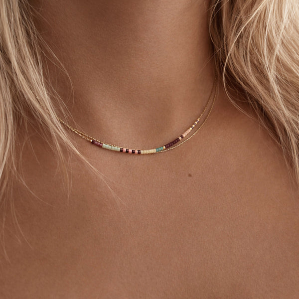 Elvira - Multicolor Dainty Double Necklace