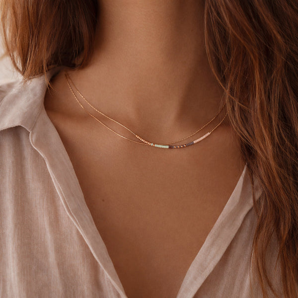 Elvira - Collier Double Rose Gold Minimaliste