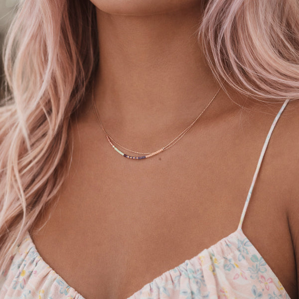 Elvira - Collier Double Rose Gold Minimaliste