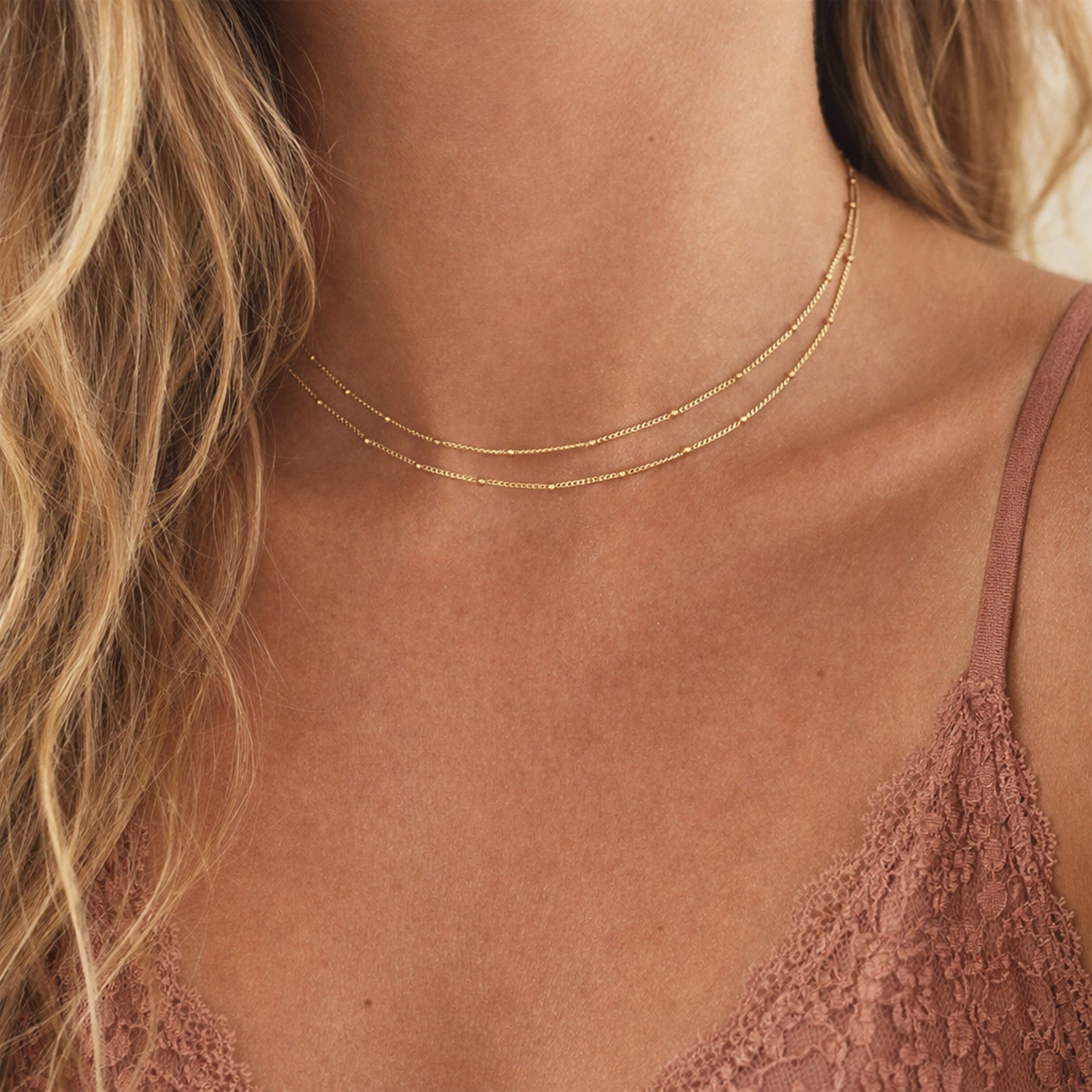 Collier Doré Réglable, Sans Nickel - Très Joli, Métal Doré, Neuf Avec étiquettes