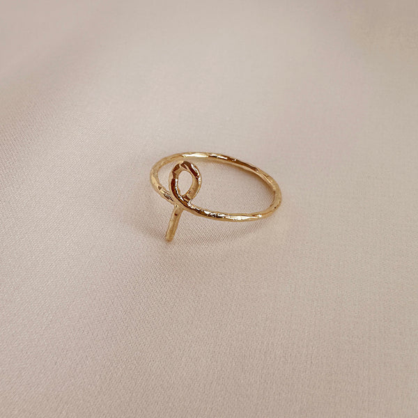 Hayat - Textured Ankh Ring