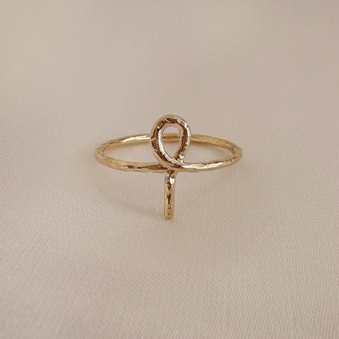 Hayat - Textured Ankh Ring