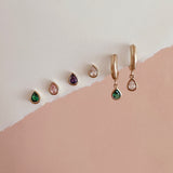 Gally - Green Teardrop Studs