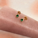 Gally - Green Teardrop Studs
