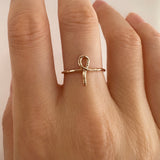 Hayat - Textured Ankh Ring