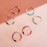 Irina - Beaded Hoop Earrings