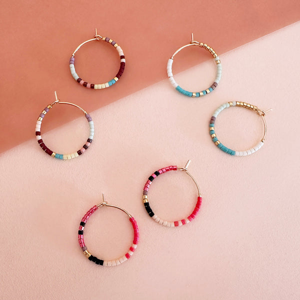 Irina - Beaded Hoop Earrings