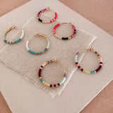 Irina - Beaded Hoop Earrings