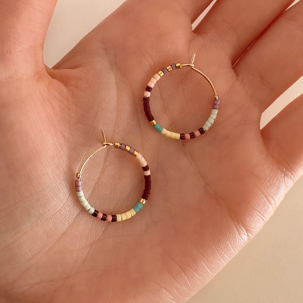 Irina - Beaded Hoop Earrings