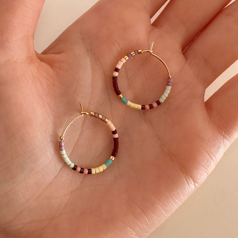 Irina - Beaded Hoop Earrings