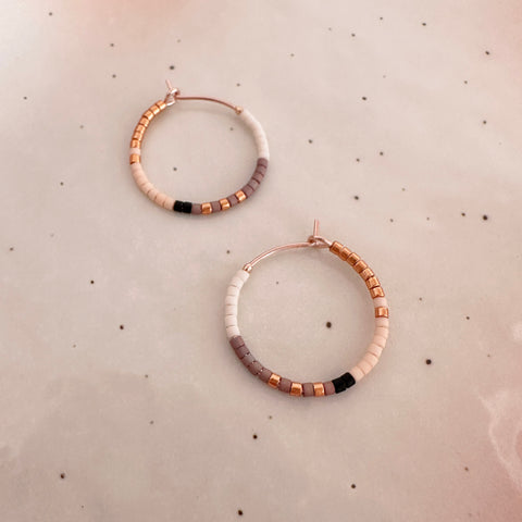 Irina - Beaded Hoop Earrings