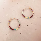 Irina - Beaded Hoop Earrings