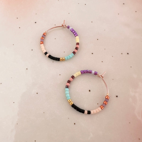 Irina - Beaded Hoop Earrings