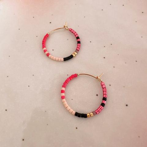 Irina - Beaded Hoop Earrings