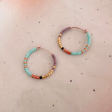 Irina - Beaded Hoop Earrings