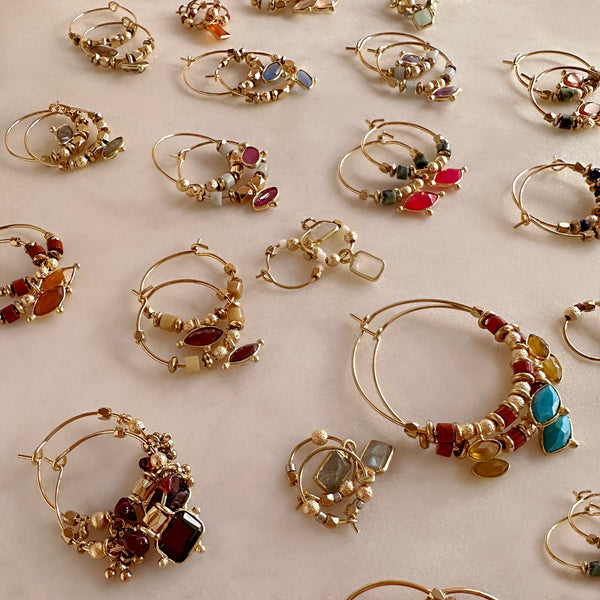 Ayla - Tiny Gemstone Hoops