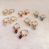 Ayla - Tiny Gemstone Hoops