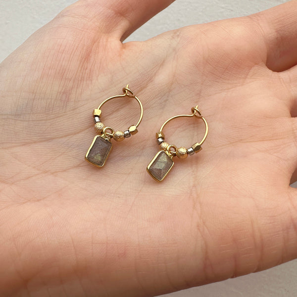 Ayla - Tiny Gemstone Hoops